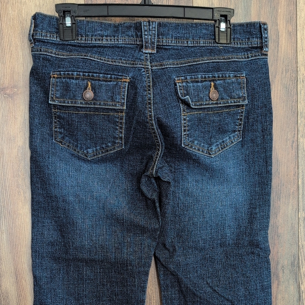 Old Navy Dark Blue Stretch Low Waist Boot Cut Jeans 4                       V164